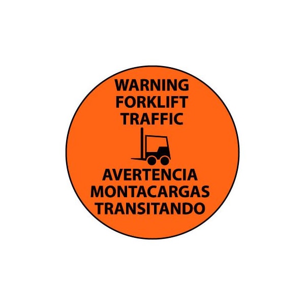 Walk On Floor Sign - Warning Forklift Traffic - Bilingual
